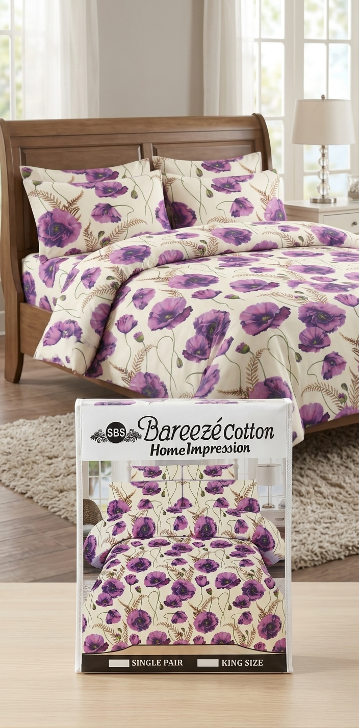 Premium Cotton Floral Bed Sheet Set