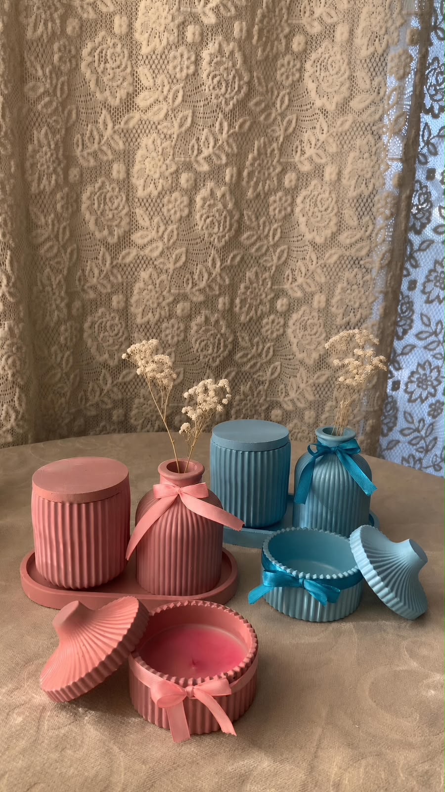 Charm Ribbed Vanity Set