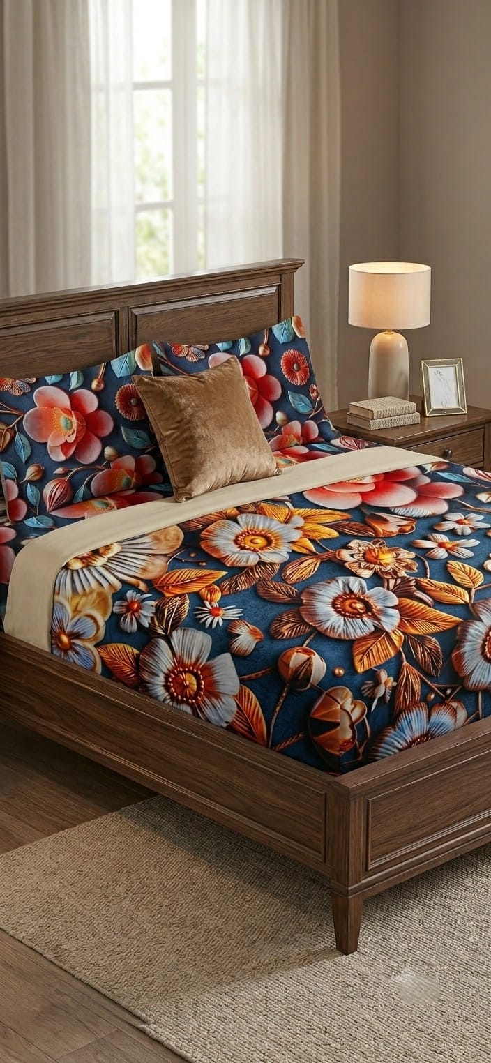 3D Digital Print Luxury Bedsheet